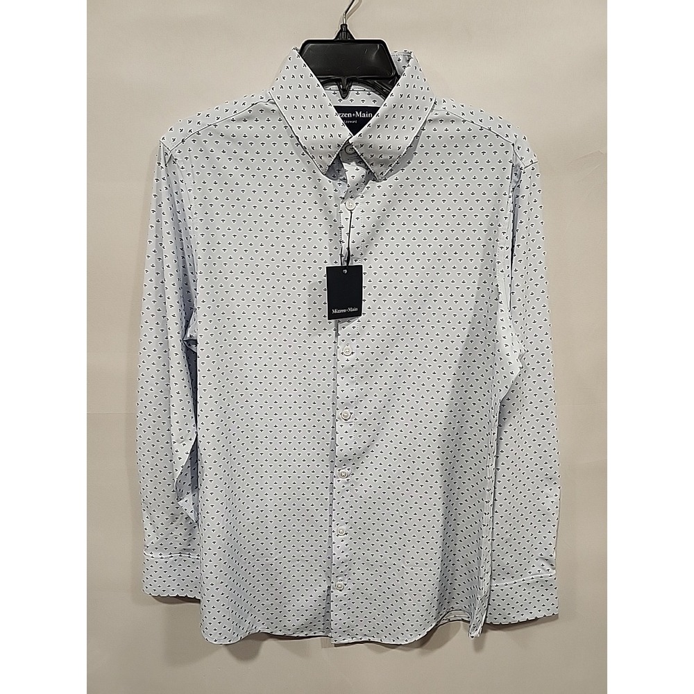 NWT Mizzen and Main Leeward Dress Shirt‎ Mens S Long-sleeved Blue MSRP $138